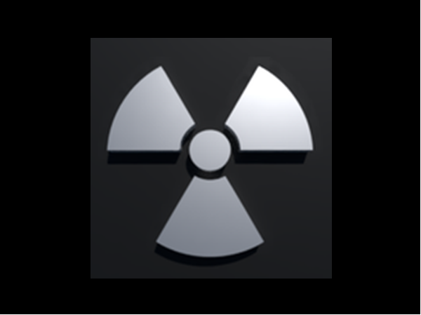 radiation symbol in black box