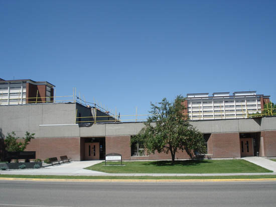View of Howard Hall reroofing