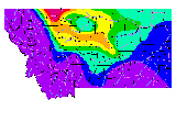 Number of Strong Chinooks per 100 Years Map