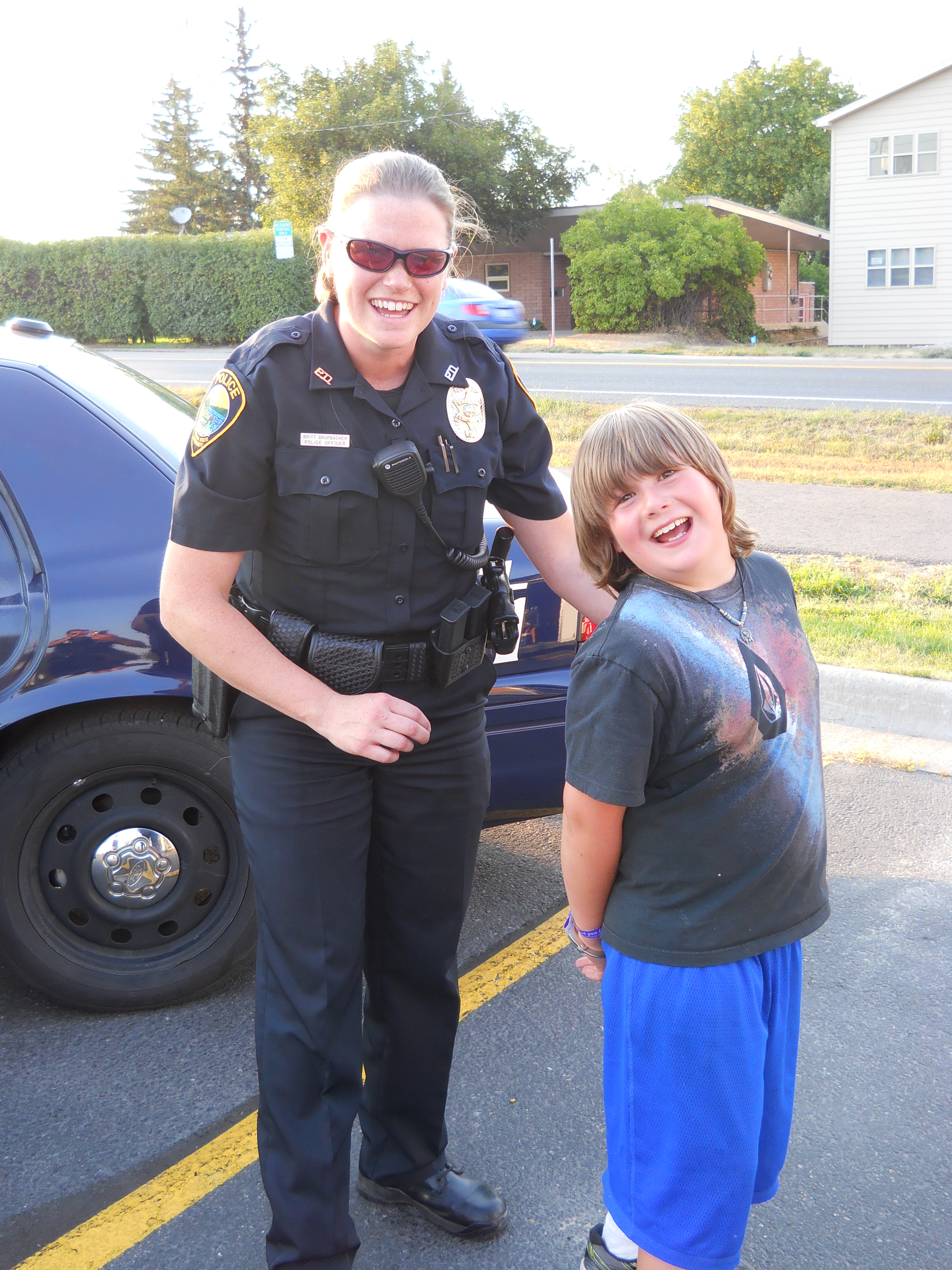 Officer Brupbacher with kid arrested