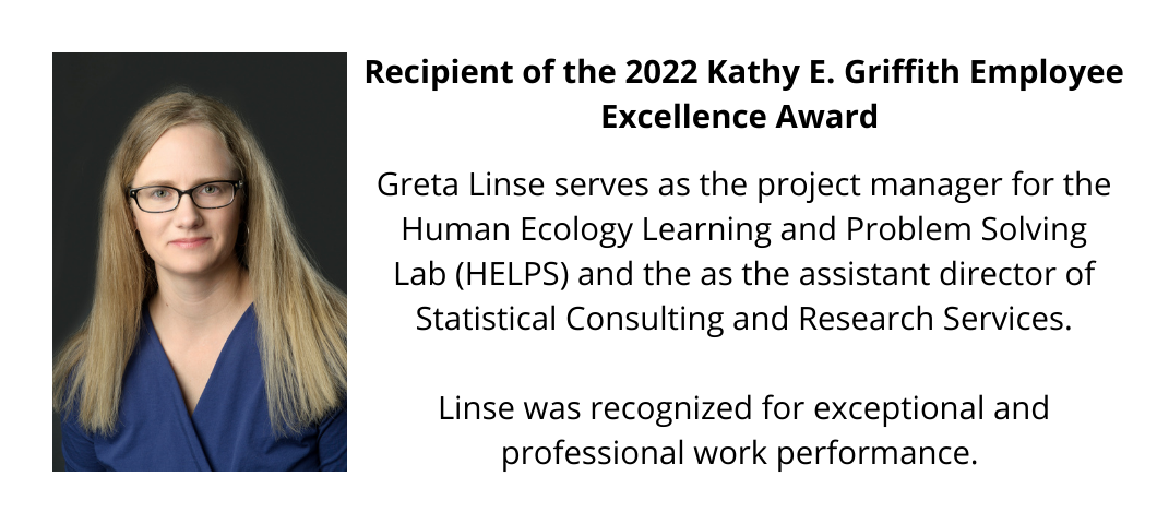 Recipient of the 2022 Kathy E. Griffith Employee Excellence Award