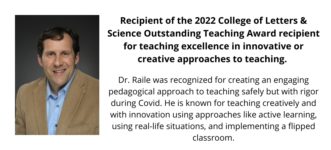 Recipient of the 2022 College of Letters & Science Outstanding Teaching Award