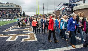 Honorees as they leave the field