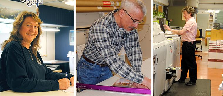 Print Team members in the printshop