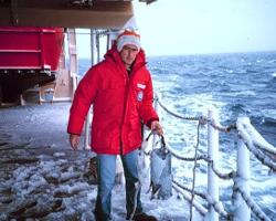 Water Sampling on Research Vessel, 1986.