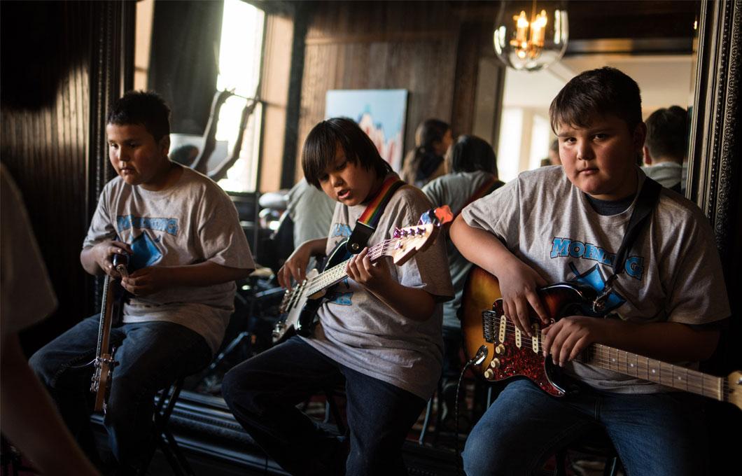 kids playing music