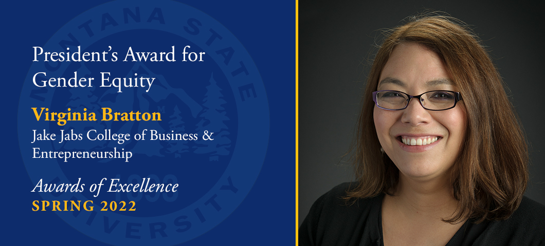 President’s Award for Gender Equity: Virginia Bratton, Spring Awards of Excellence, Academic Year 2021-22. Portrait of Virginia Bratton