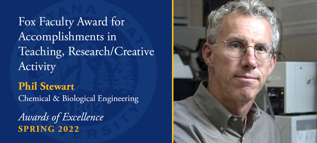 Fox Faculty Award for Accomplishments in Teaching, Research/Creative Activity: Philip Stewart, Spring Awards of Excellence, Academic Year 2021-22. Portrait of Philip Stewart