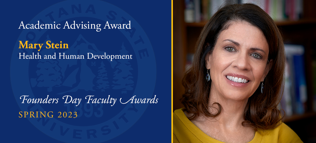 Academic Advising Award: Mary Stein, Founders Day Faculty Awards, Academic Year 2022-23. Portrait of Mary Stein.