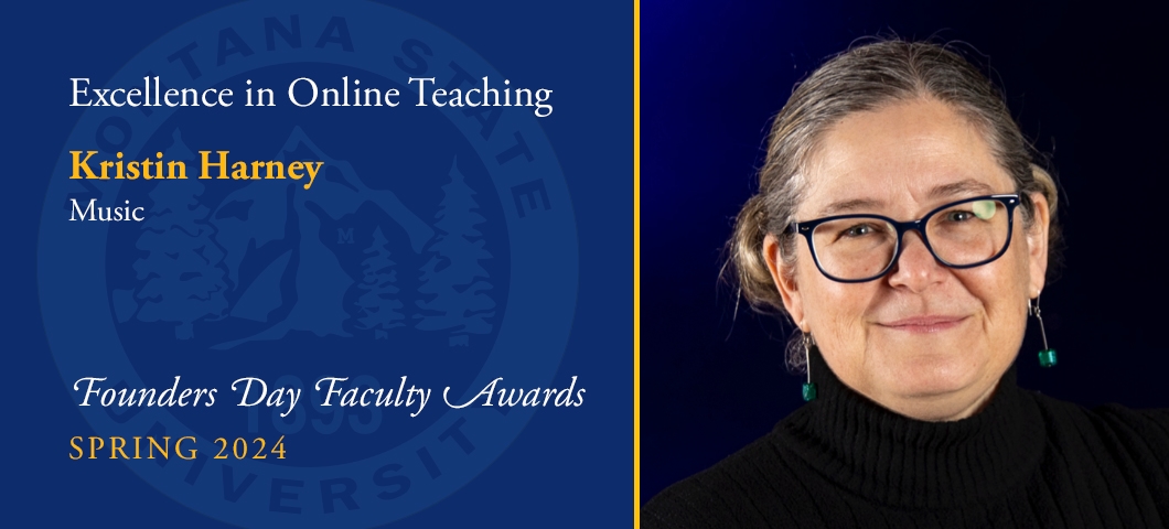 Excellence in Online Teaching: Kristin Harney , Founders Day Faculty Awards, Academic Year 2023-24. Portrait of Kristin Harney .