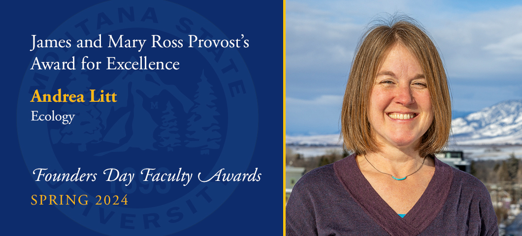 James and Mary Ross Provost's Award for Excellence: Andrea Litt, Founders Day Faculty Awards, Academic Year 2023-24. Portrait of Andrea Litt.
