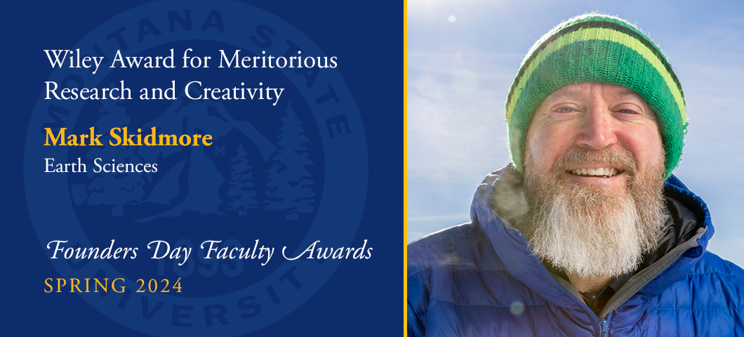 Charles and Nora L. Wiley Award for Meritorious Research and Creativity: Mark Skidmore, Founders Day Faculty Awards, Academic Year 2023-24. Portrait of Mark Skidmore.