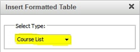 Preformatted Table