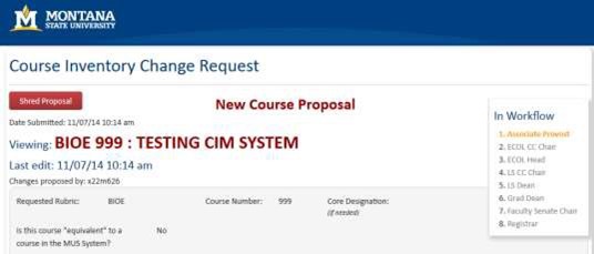 Reviewing course Proposals