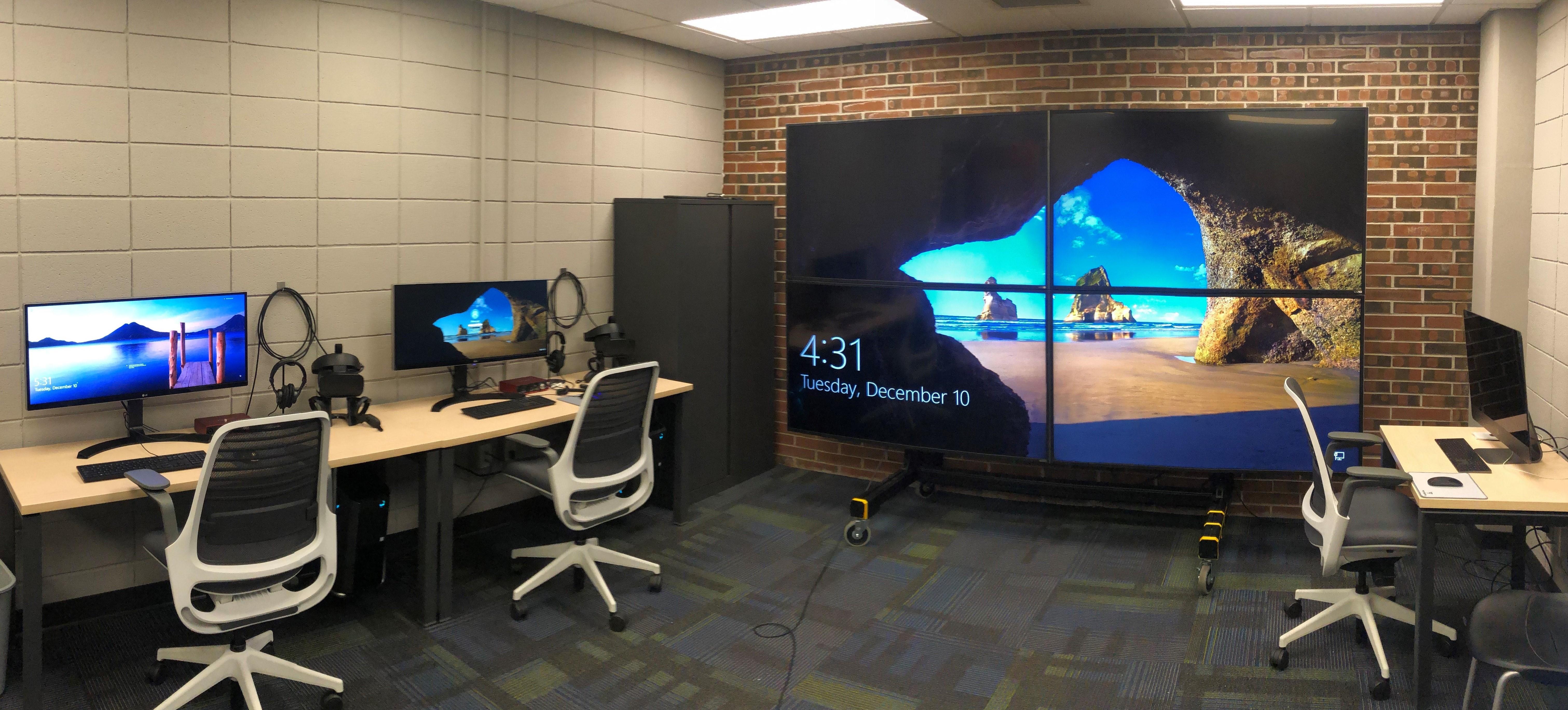 The Montana Reality Lab with a large 8K display