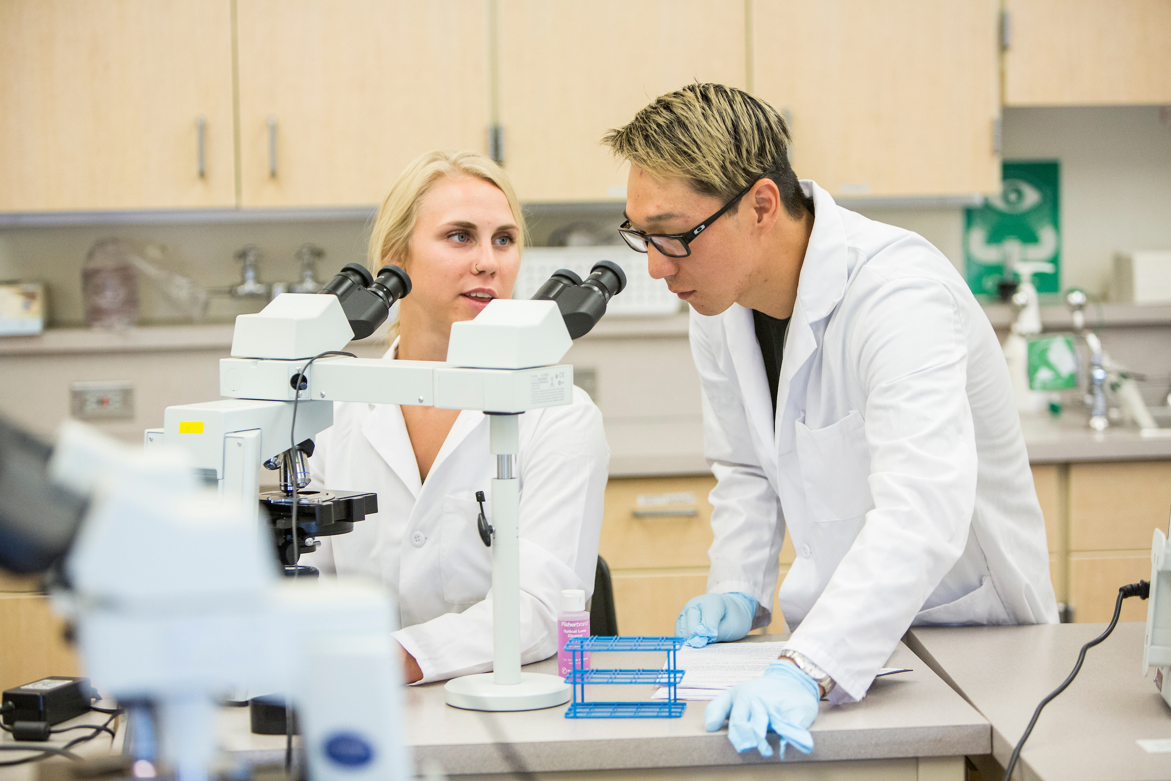 two people in a lab