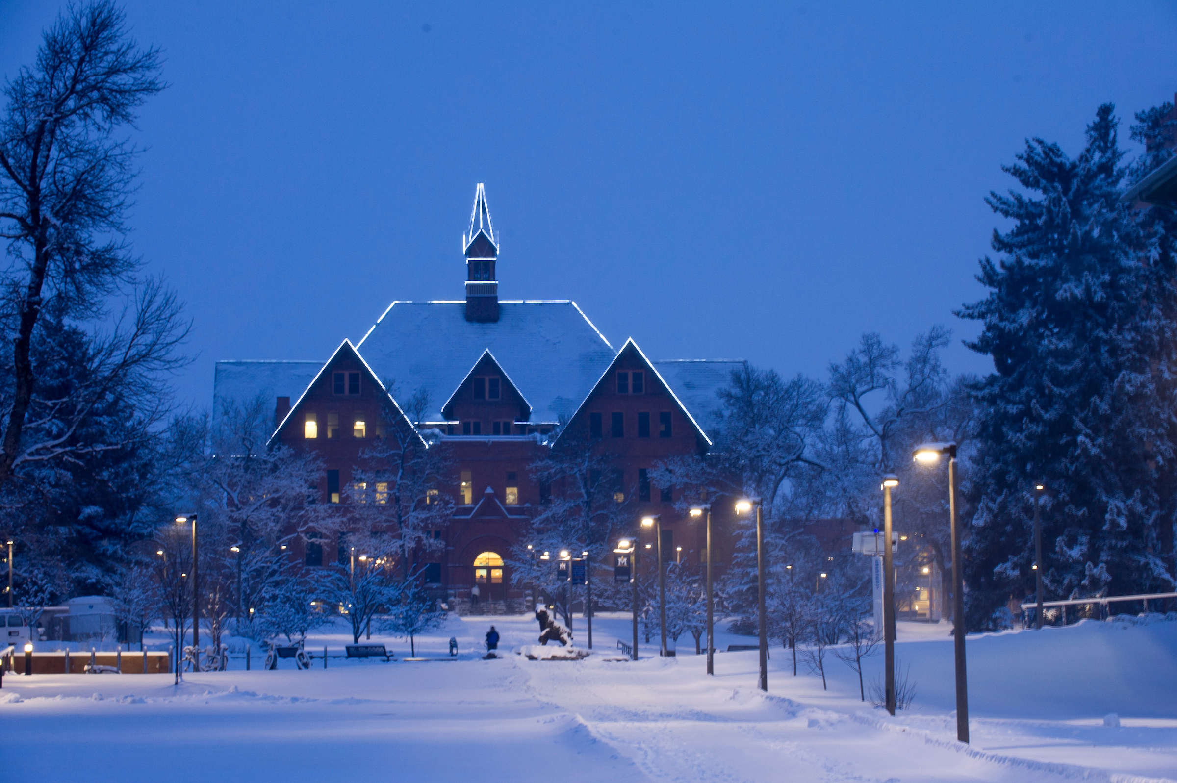 Montana Hall in winter