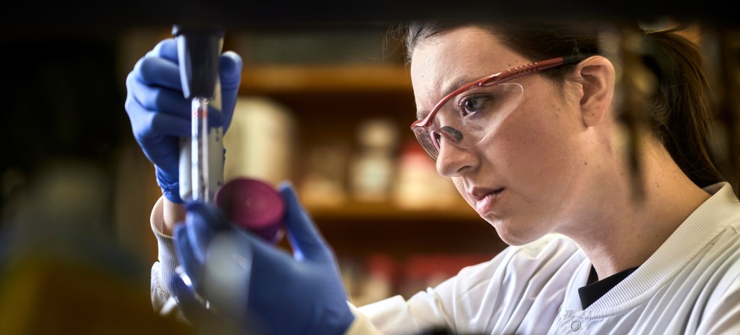 woman with lab equipment