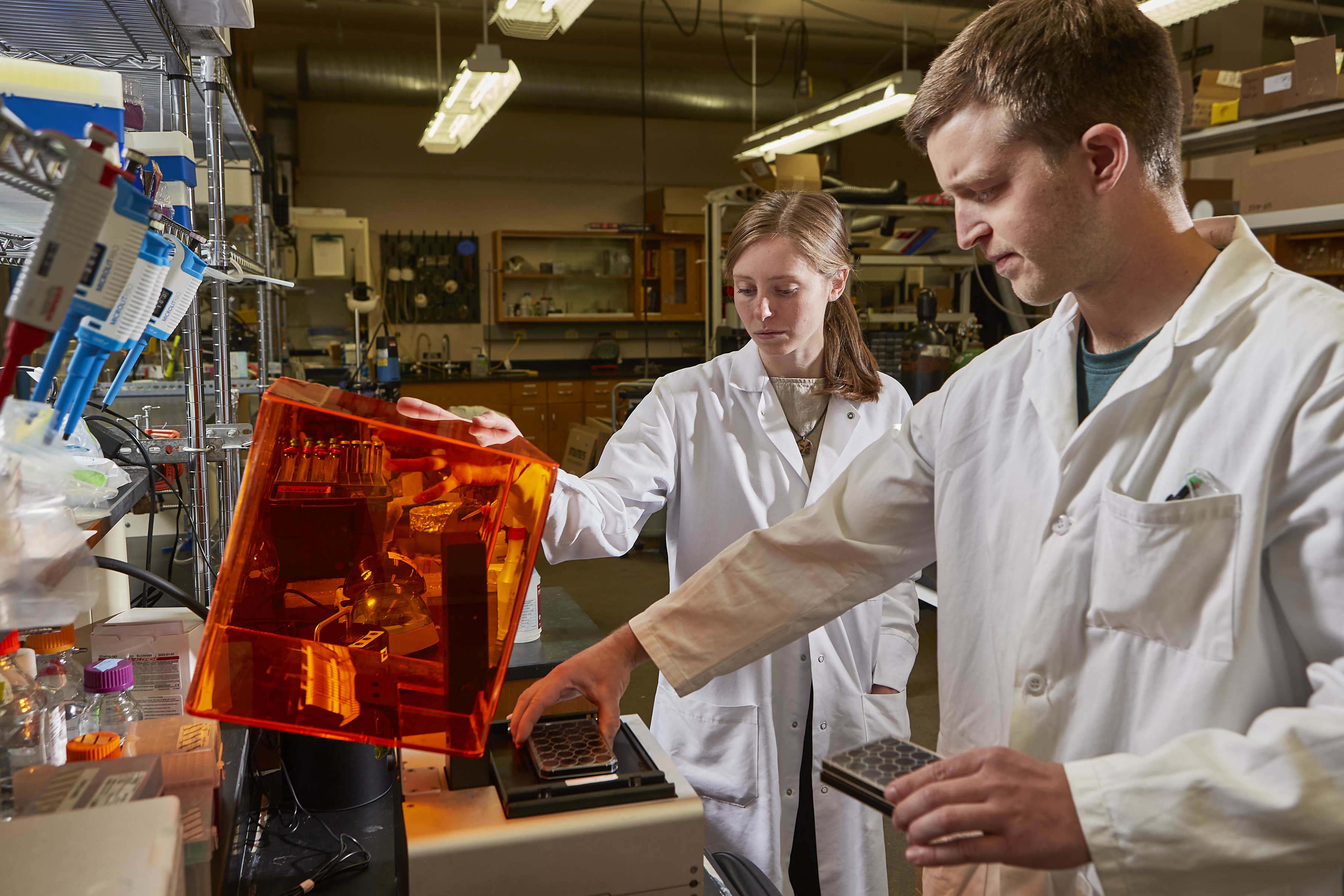 Man and woman in lab