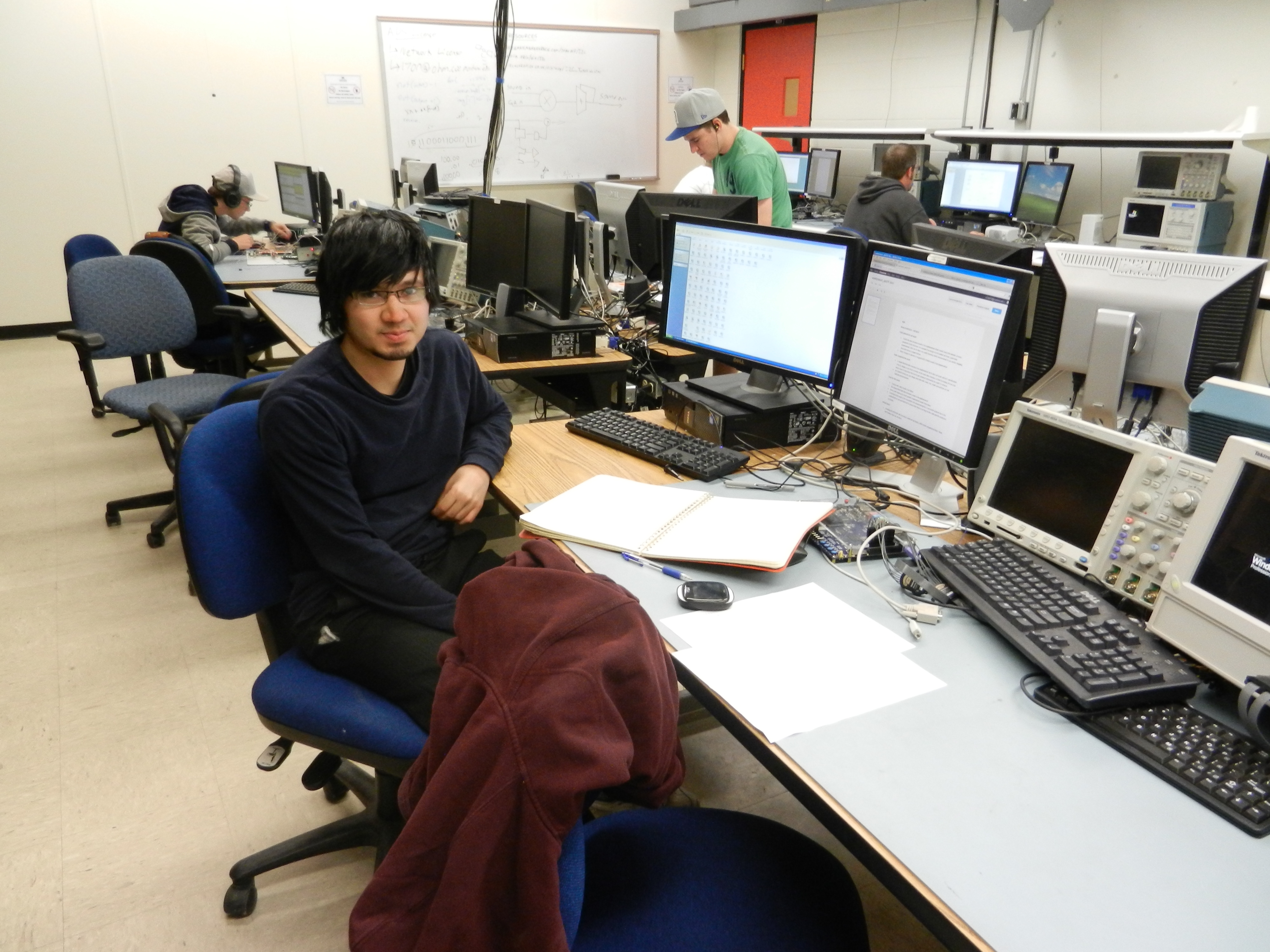 student in a computer lab