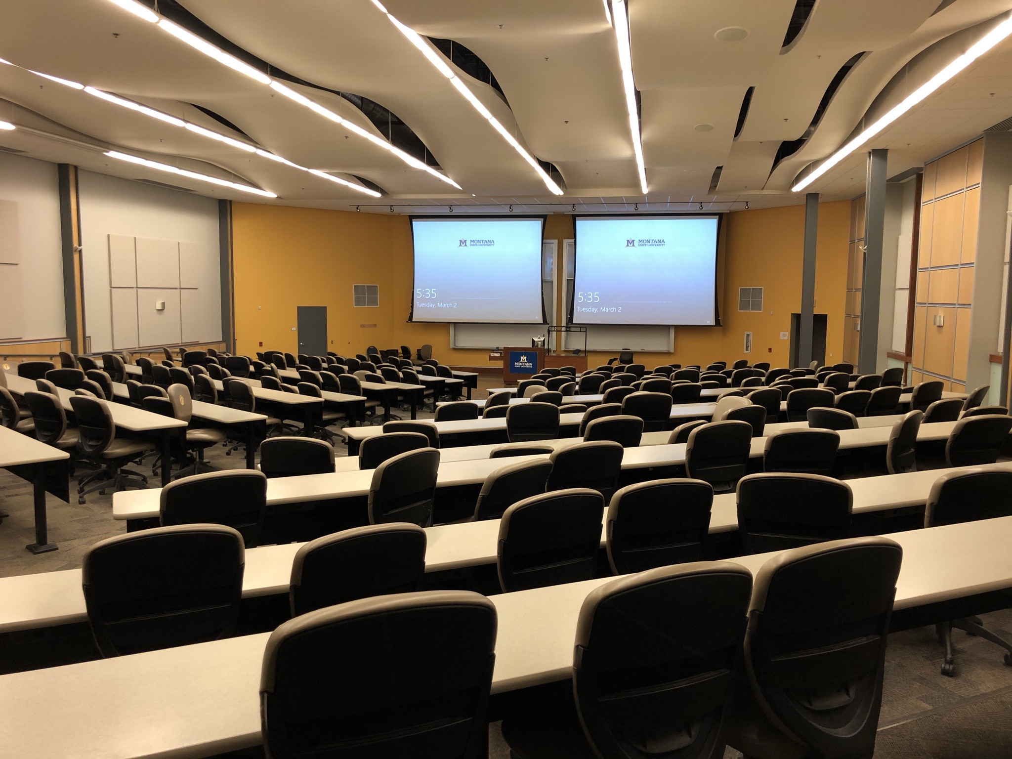 Gaines 101 lecture hall, view from rear