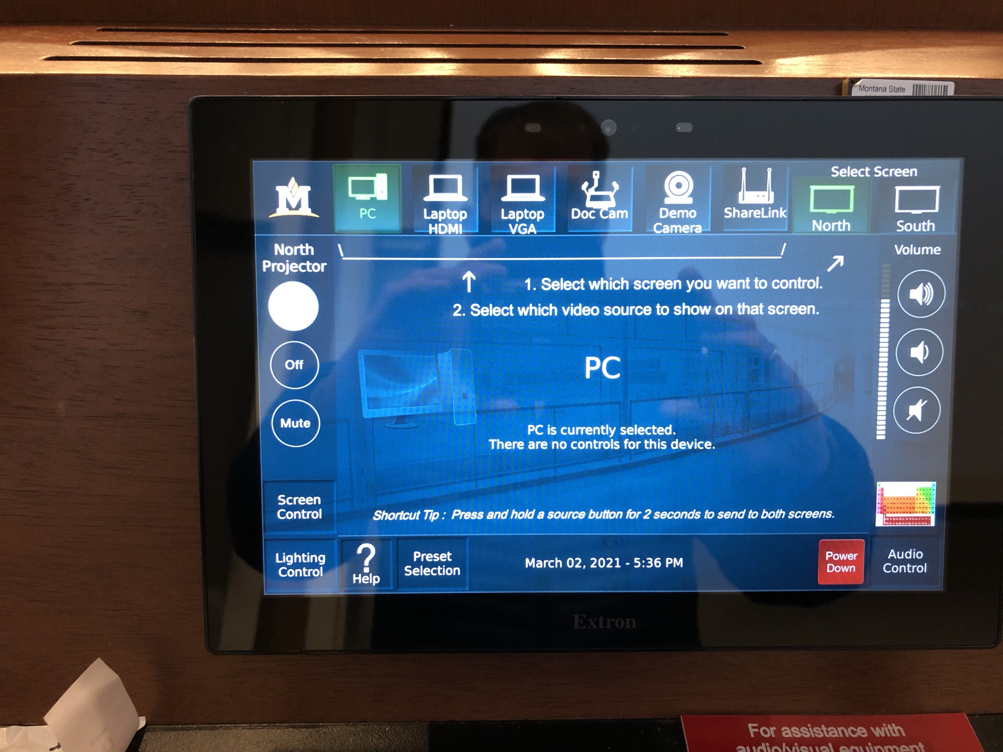 Display control screen in Gaines 101