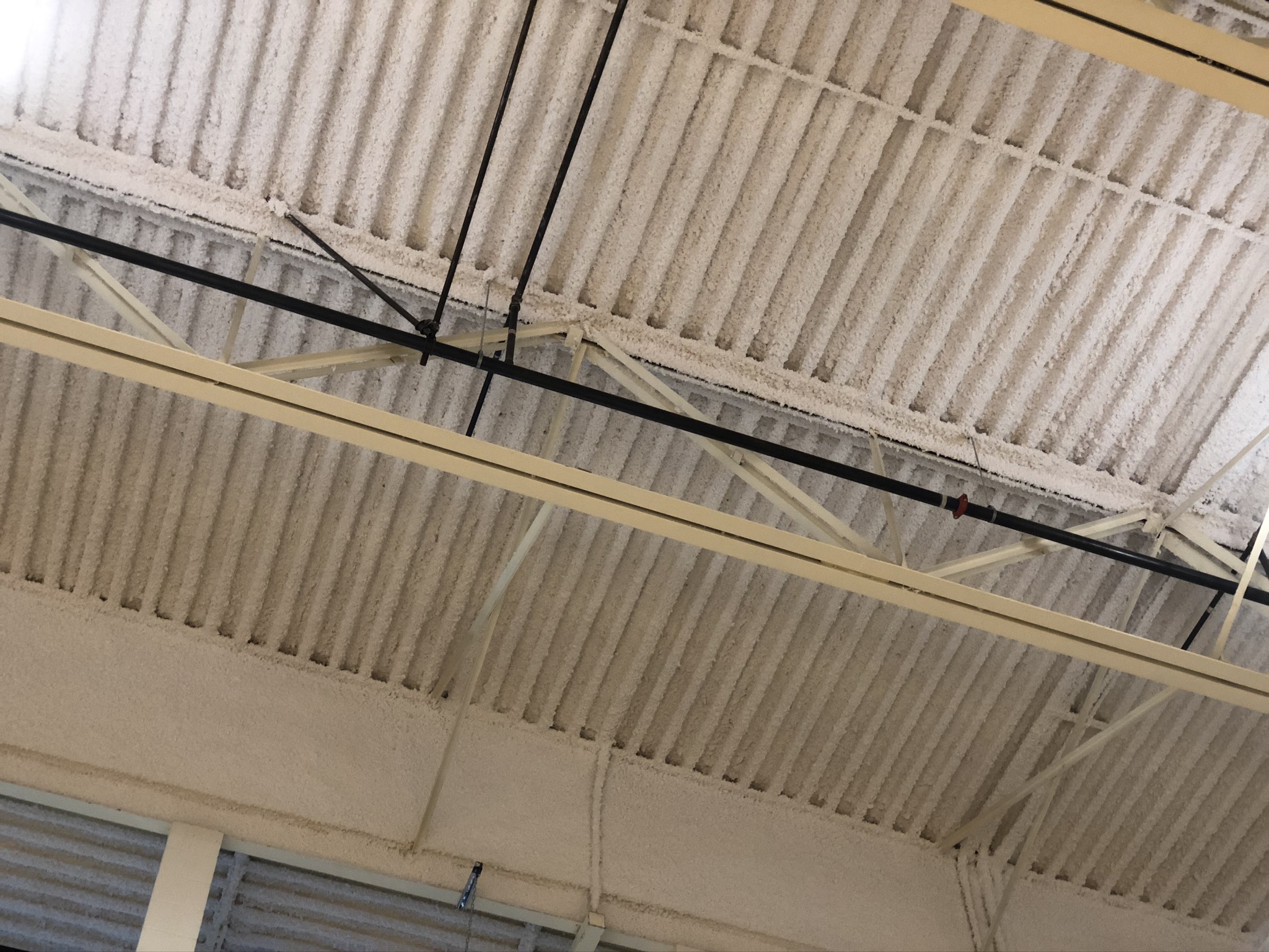 Shroyer gym ceiling after K-13 application