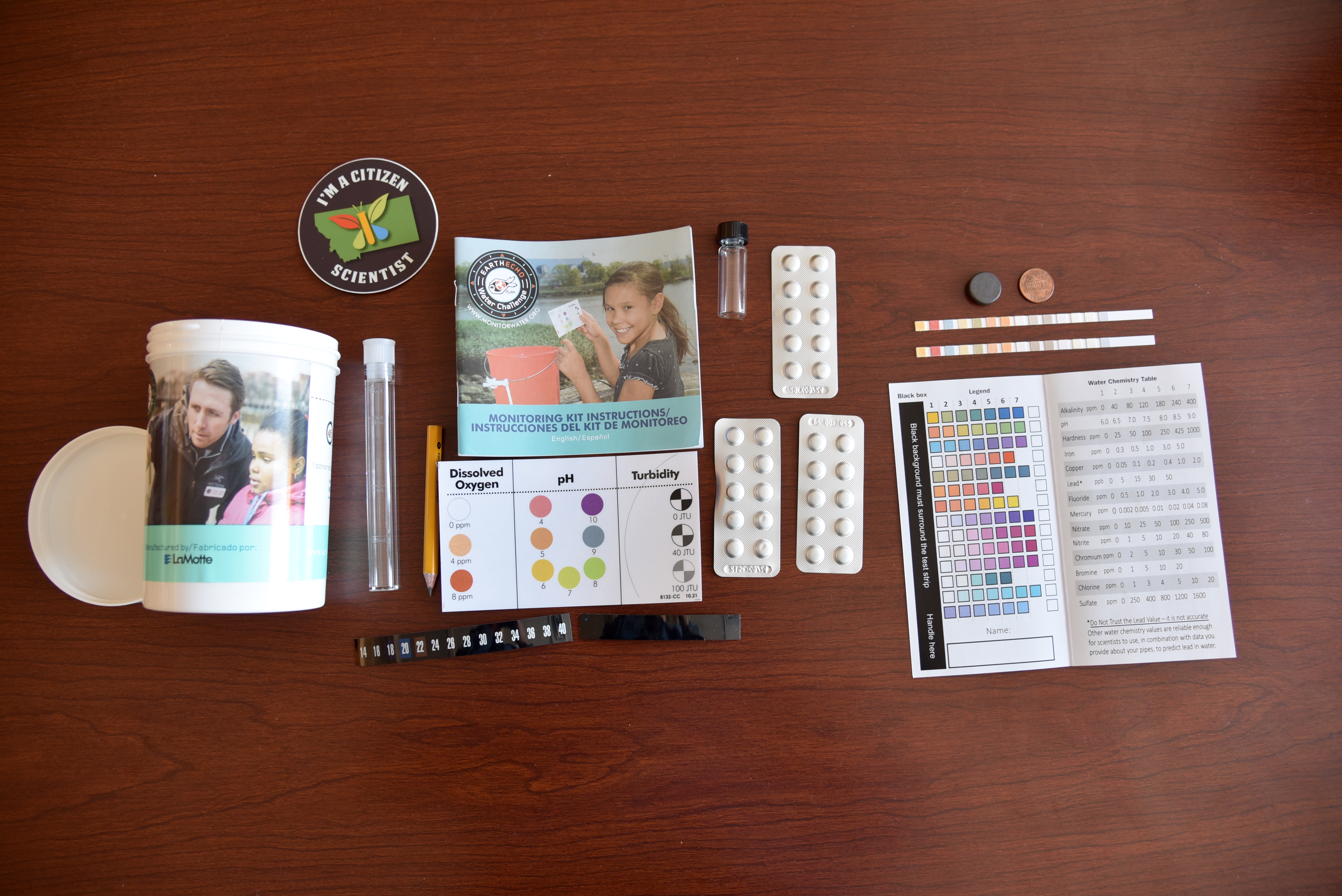Picture of water quality citizen science lending library kit