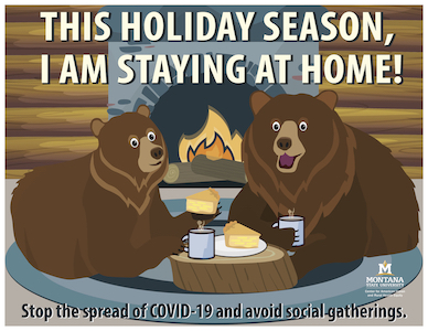 Poster of bears staying home