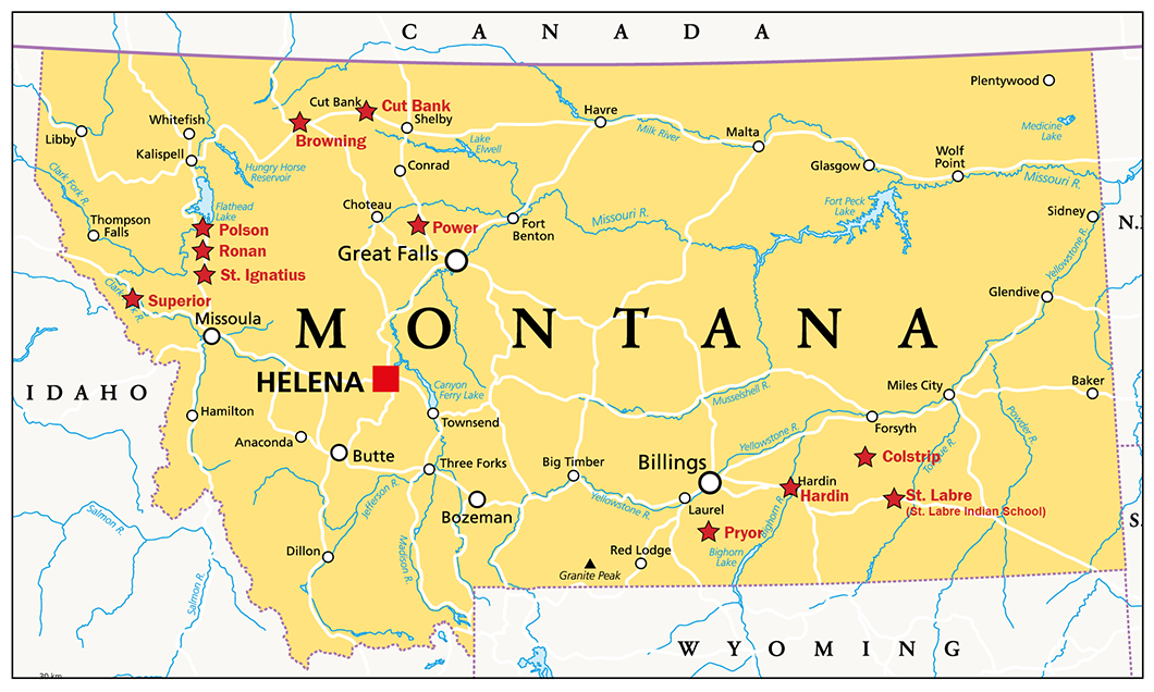 Map of Noyce program participant distribution across the state of Montana