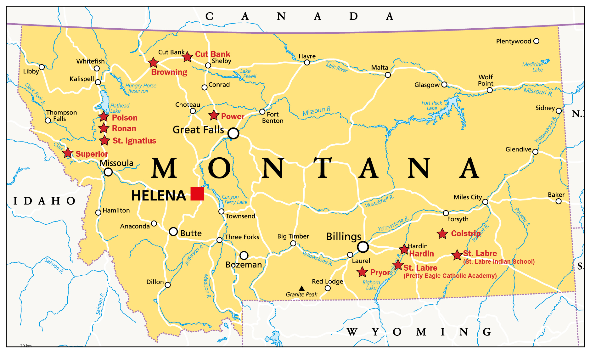 Map of Noyce program participant distribution across the state of Montana