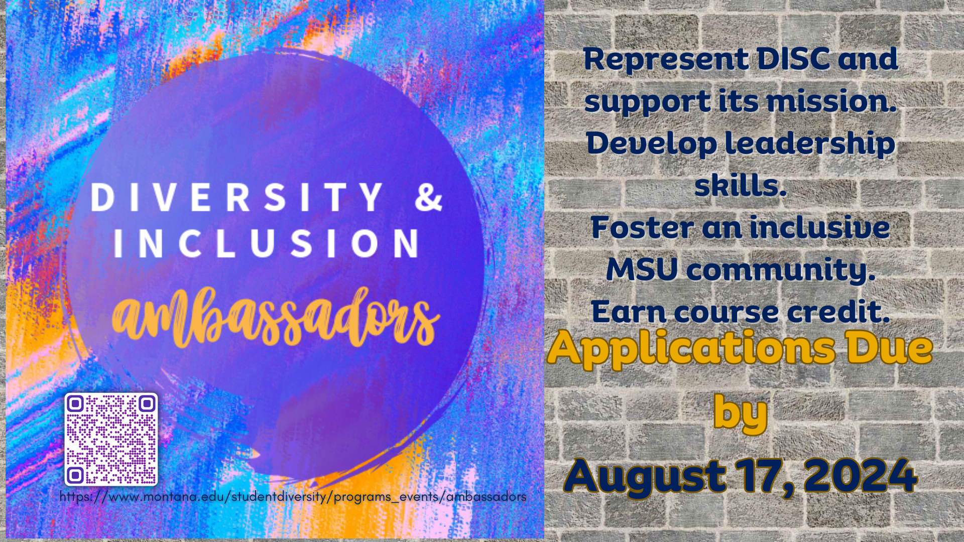 The DISC is accepting ambassador applications until August 17, 2024.