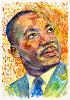 Colorful Martin Luther King portrait looking up