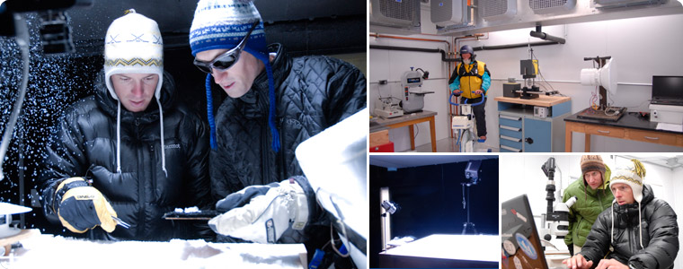 various photos of people working in the Subzero Lab