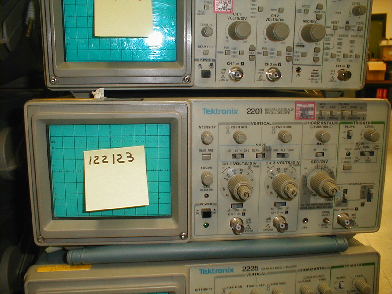 Front view of Tektronix 2201 oscilloscope