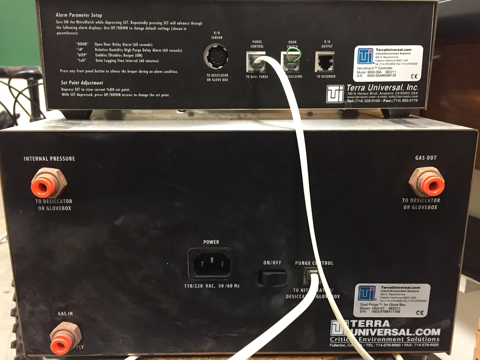 Nitrogen flow controller back view