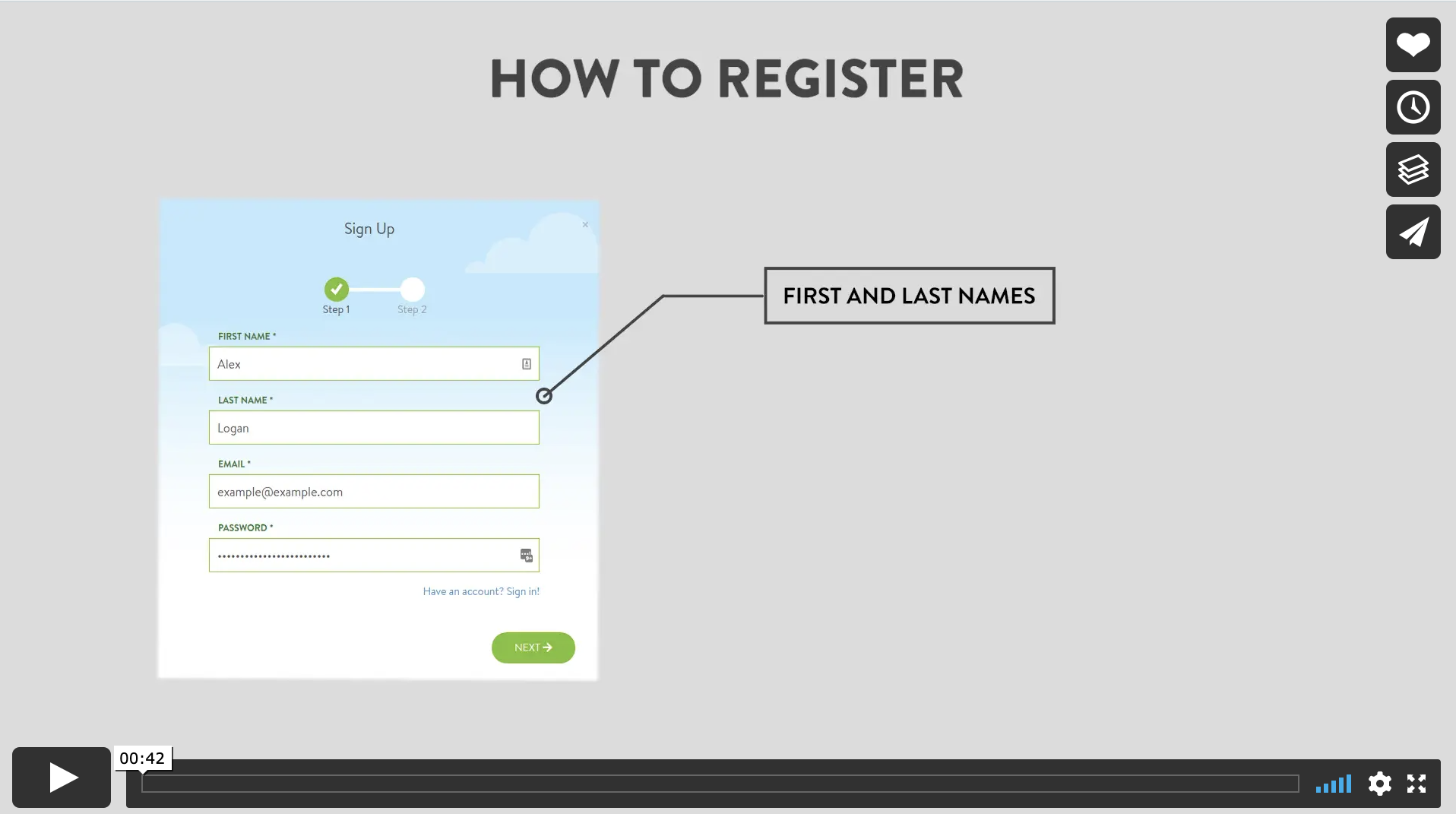 screenshot of "How to Register" video