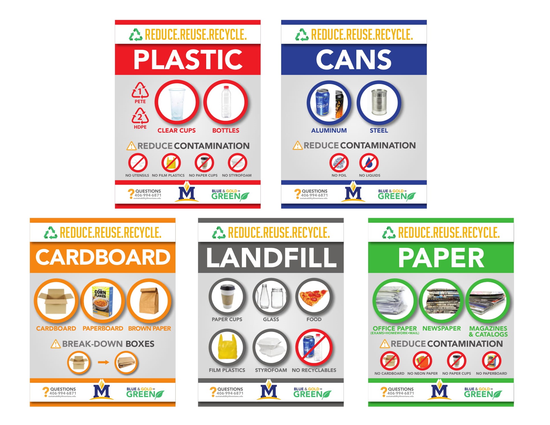 MSU Recyling Signage. Paper sign describing how you can recycle office paper, newspaper, and magazines/catalogs.
