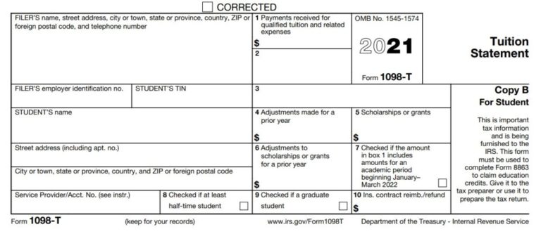 1098-T Tax Form