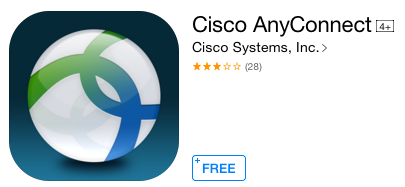 iOS Cisco AnyConnect app and logo