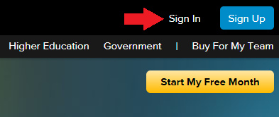 Lynda.com sign-in button screenshot