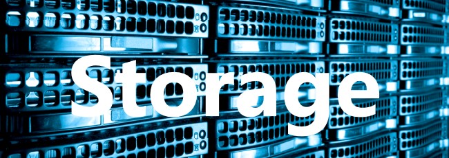 Storage logo with server background