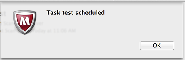 Image of Task scheduled box.