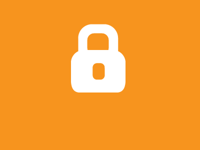 orange secure lock icon