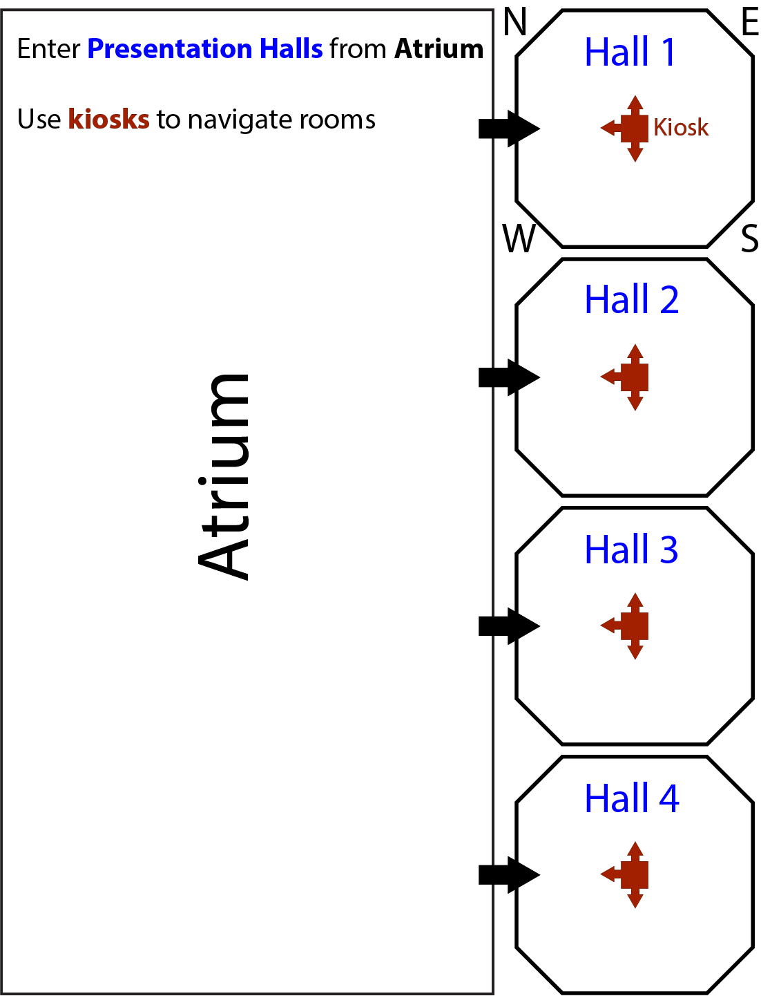 Map of poster halls for session 1
