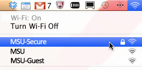 Wifi Icon shown in menu bar