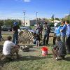 Finishing the foundation concrete with MET 480 Alternative Energy class members